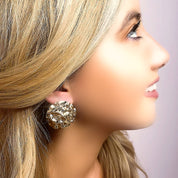 Gold textured stud earrings
