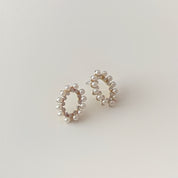 Diamanté Pearl Stud Earrings
