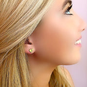 Gold star stud earrings 