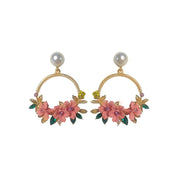 Flower hoop earrings 