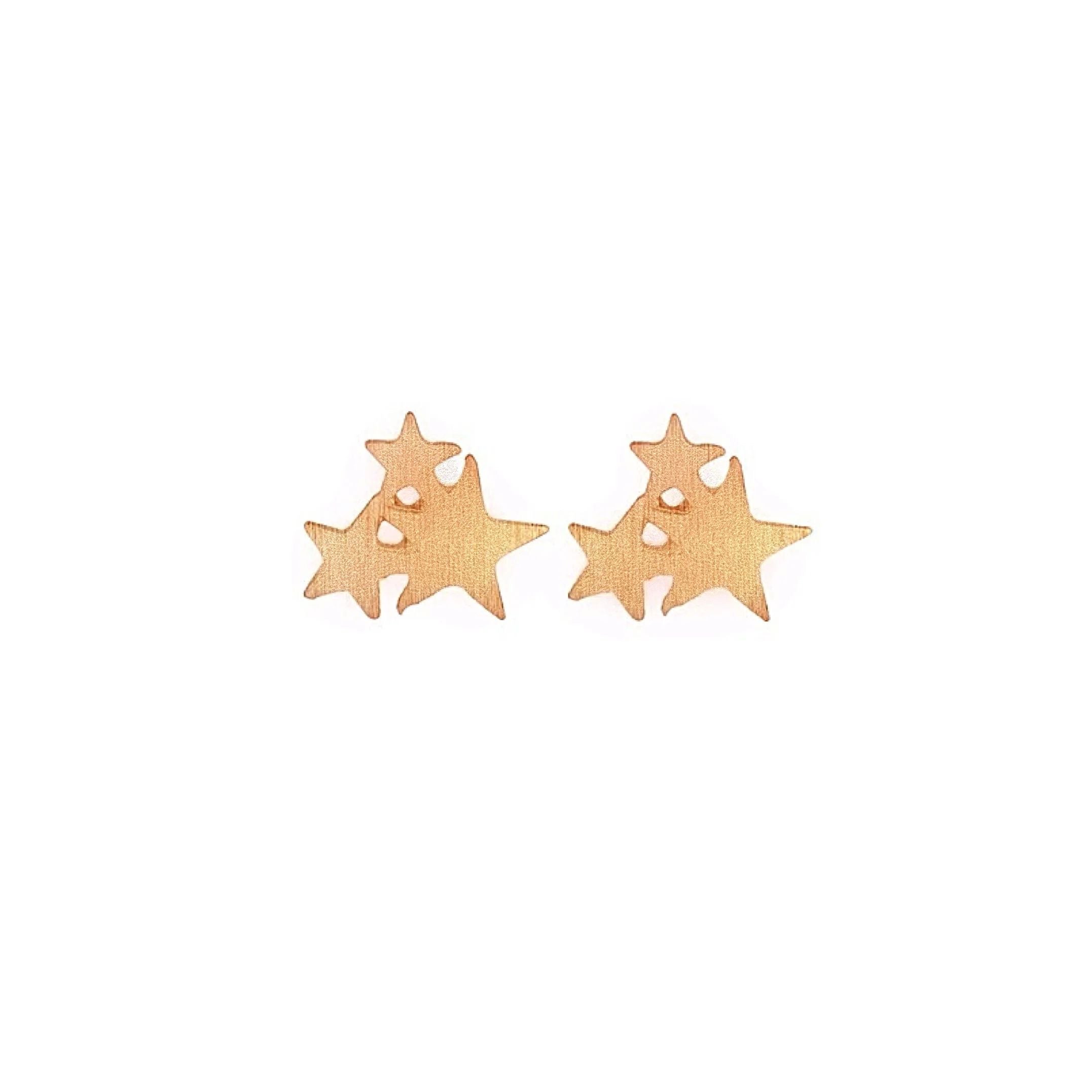 Rose gold star studs 