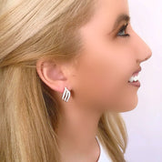 Rose gold wave earrings