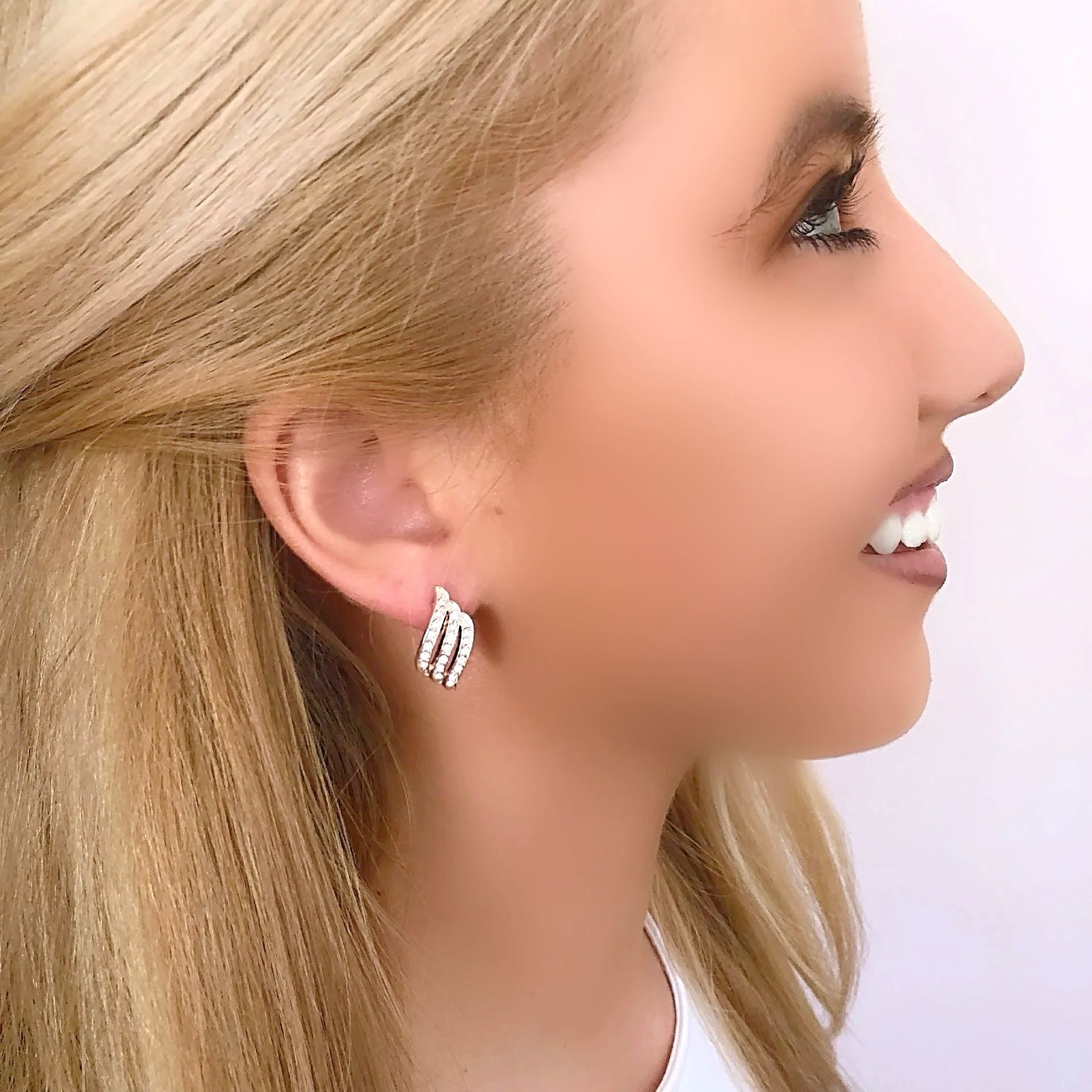 Rose gold wave earrings 