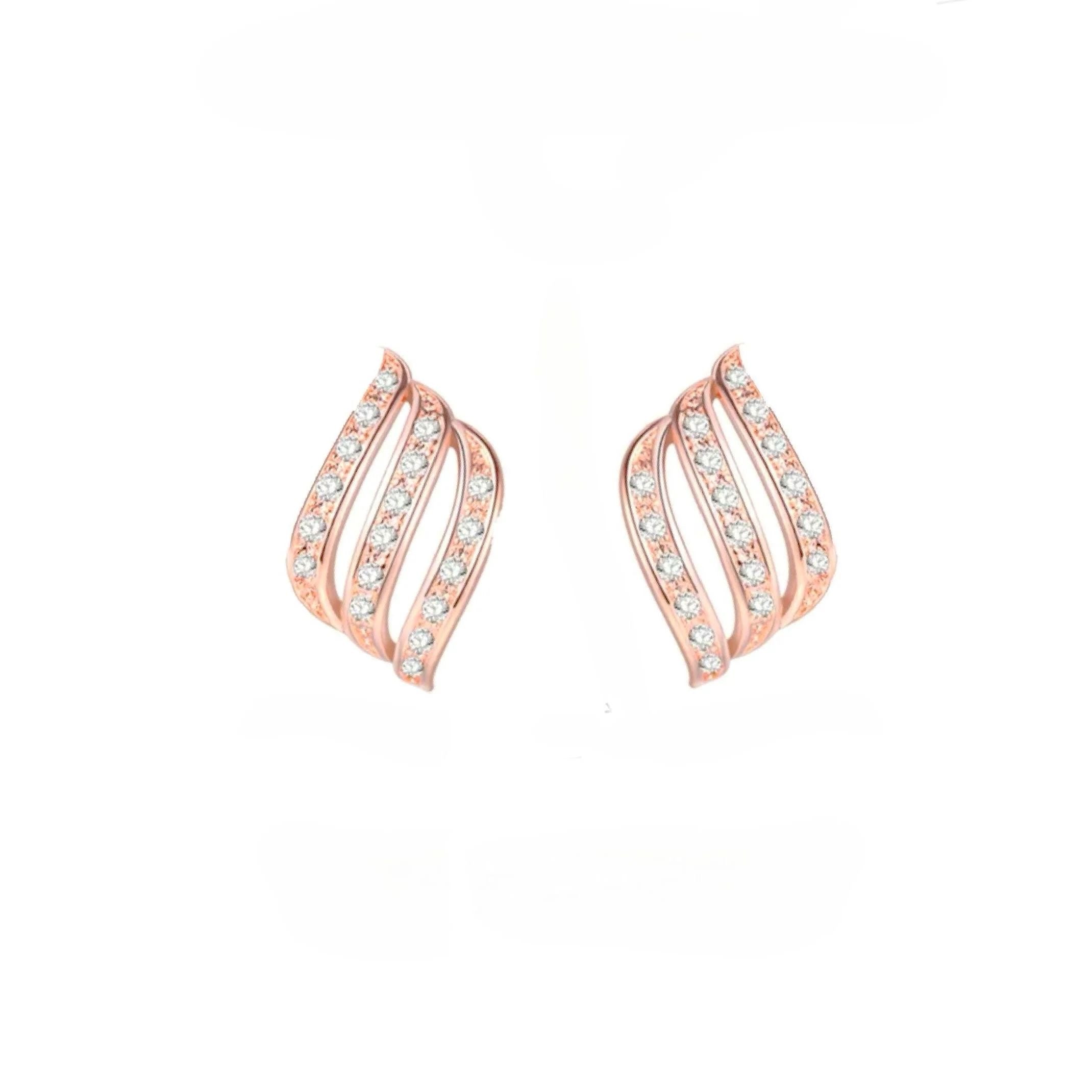 Rose gold wave earrings