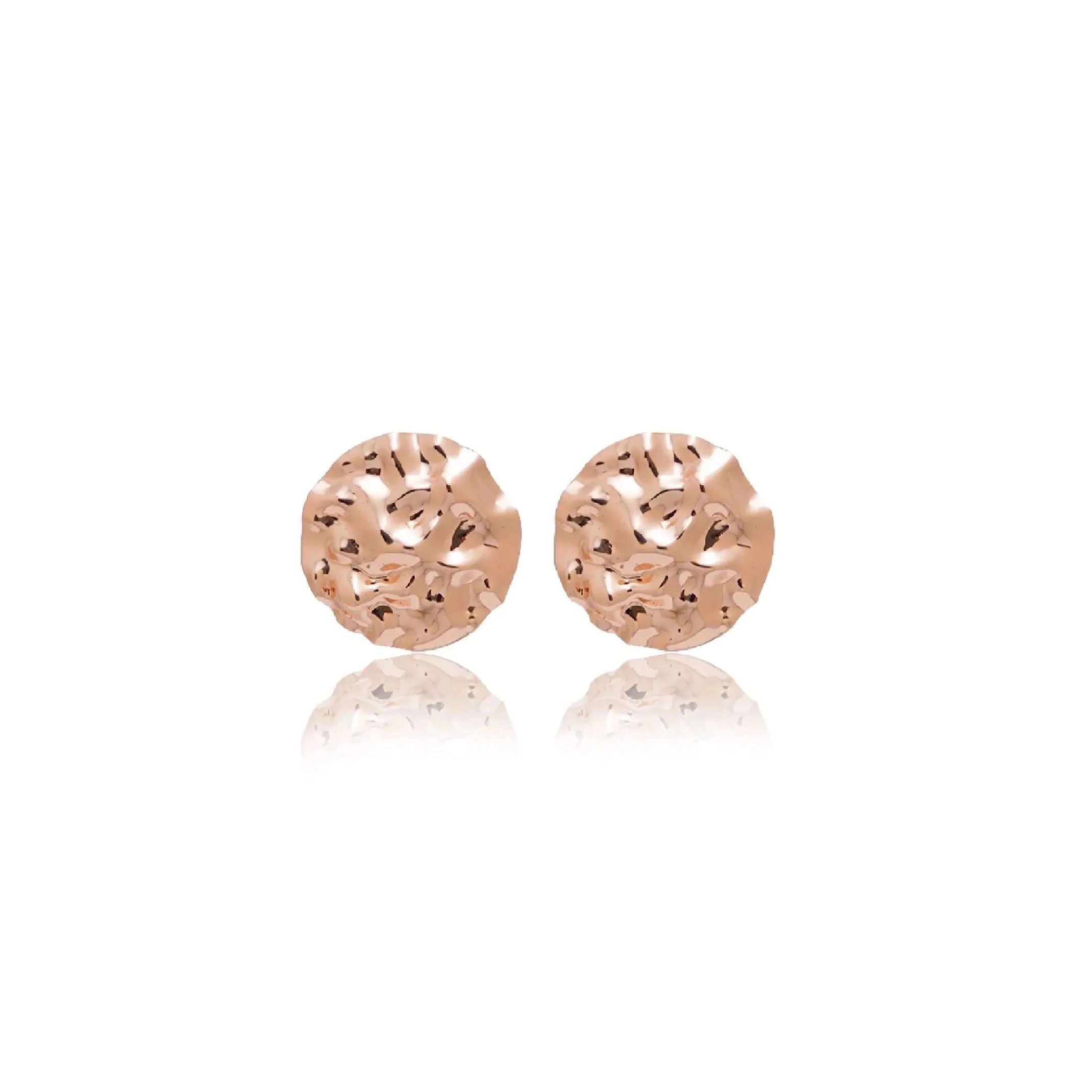 Rose gold textured stud earrings 