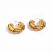 Gold diamanté hoop earrings 