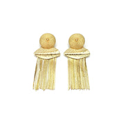 Gold leaf fringe earrings