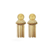 Gold leaf fringe earrings