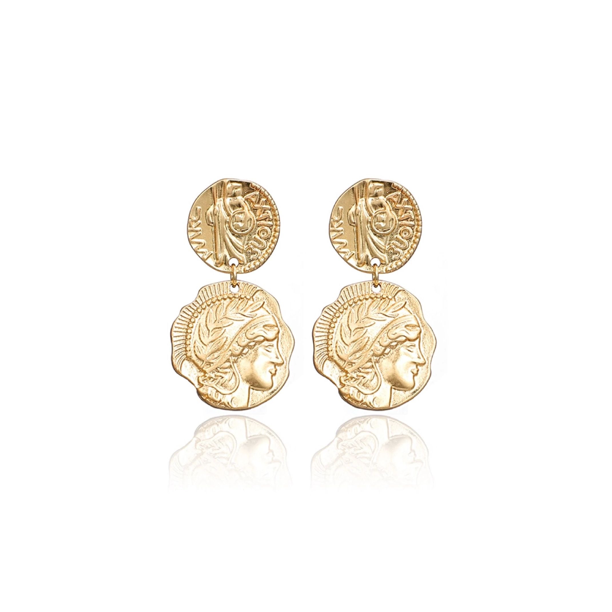 Gold coin earrings 