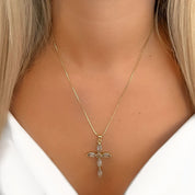 Grey cross necklace