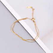 18k gold double bracelet