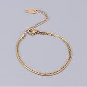 18k gold double bracelet