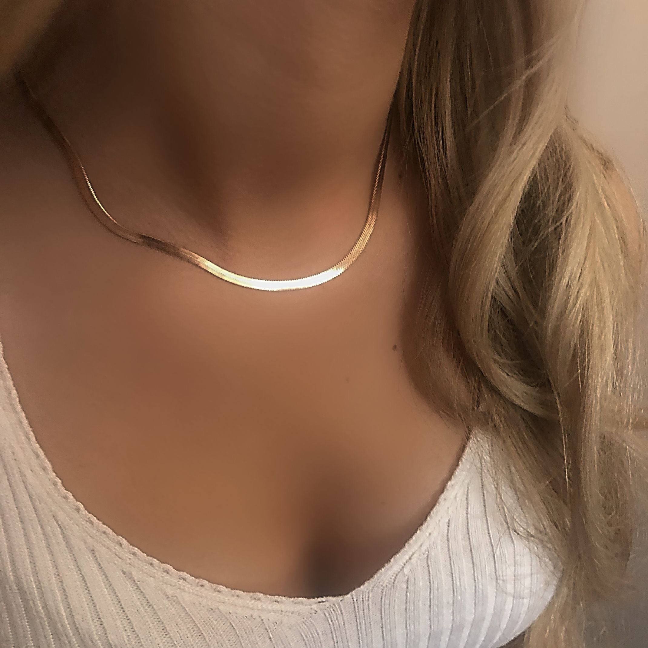 Rose gold snakeskin chain