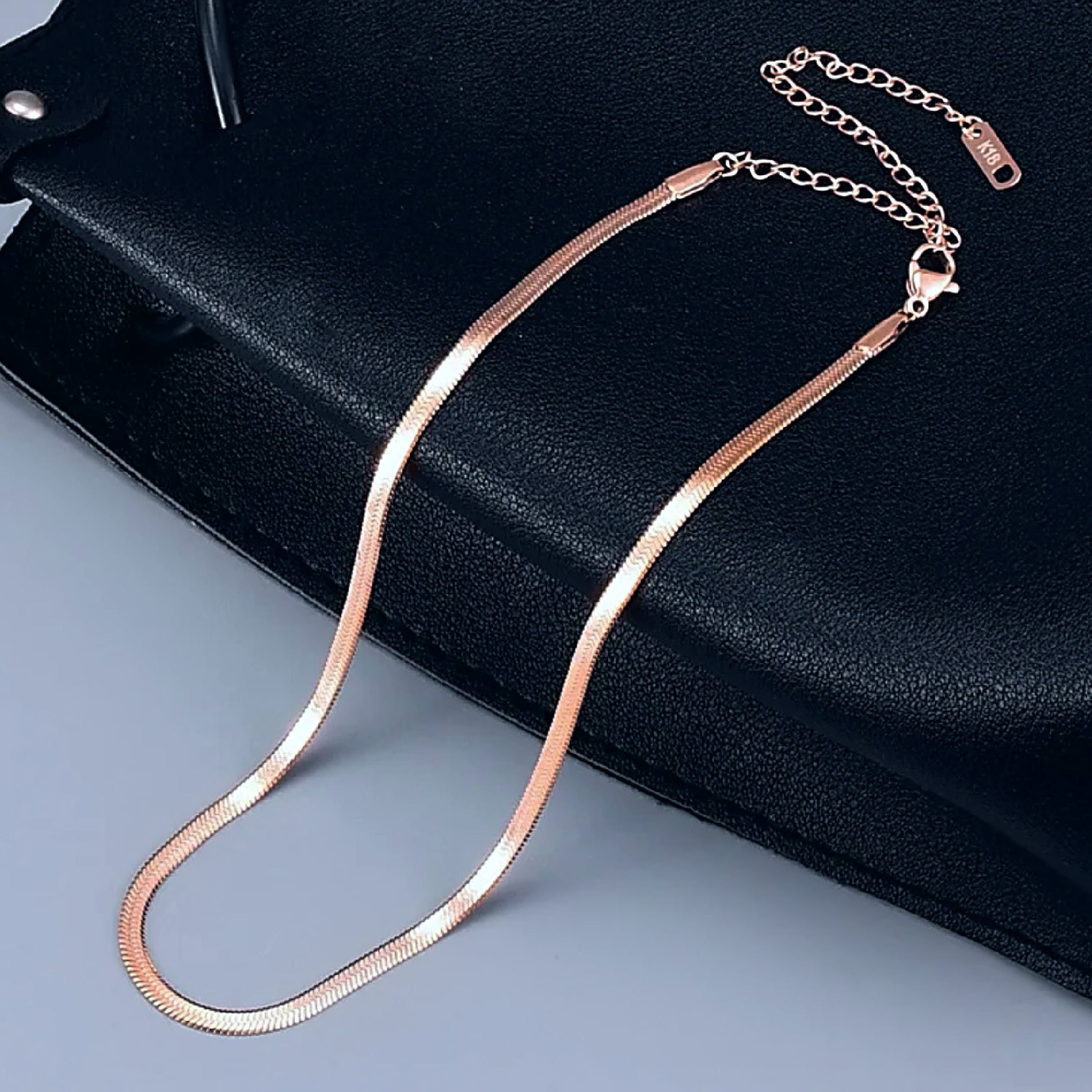 Rose gold snakeskin chain