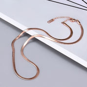 Rose gold snakeskin chain