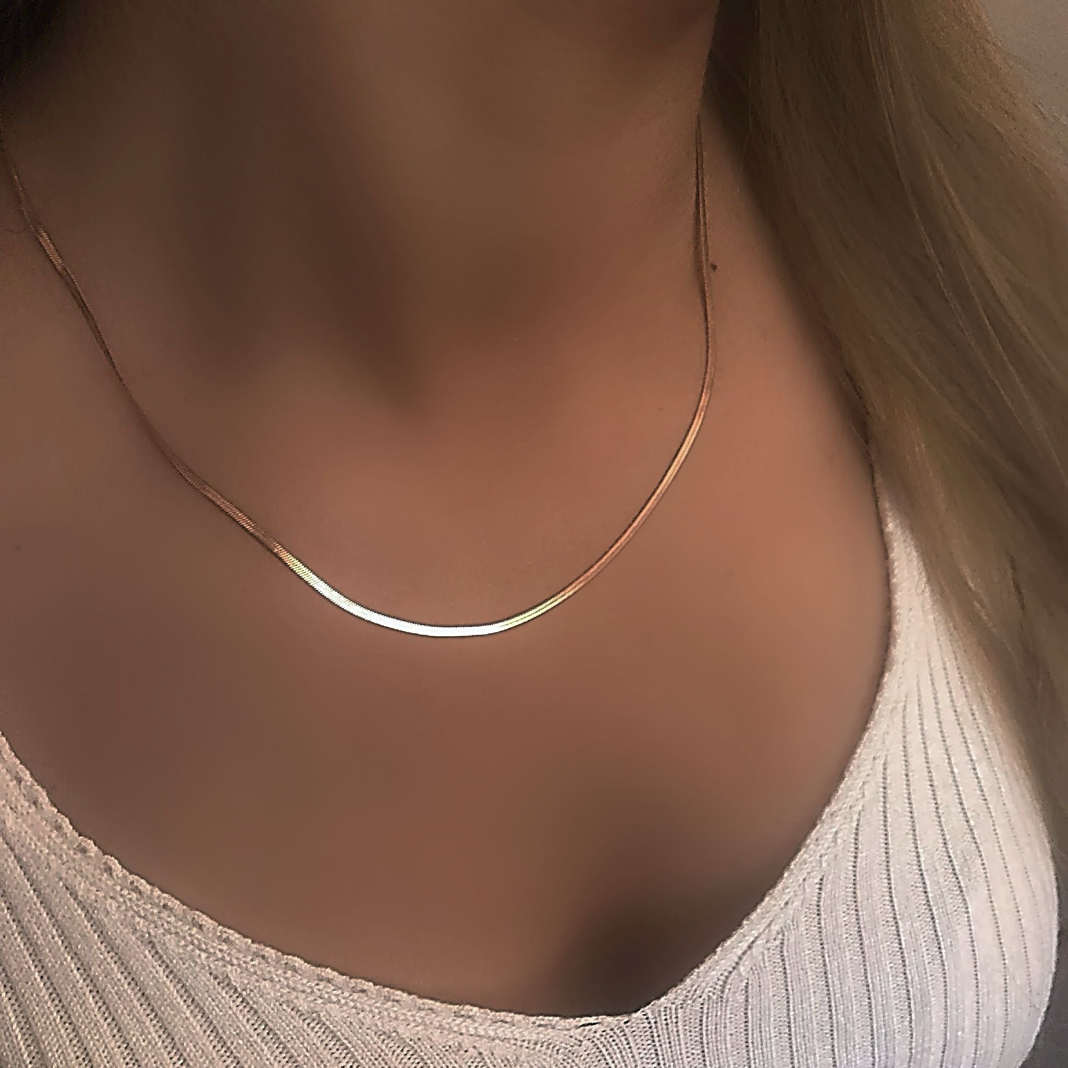 Rose gold snakeskin chain