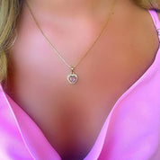 Pink heart necklace