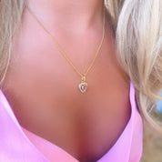 Pink heart necklace
