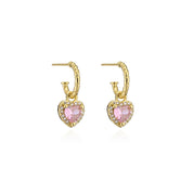 Pink heart earrings