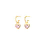 Pink heart earrings