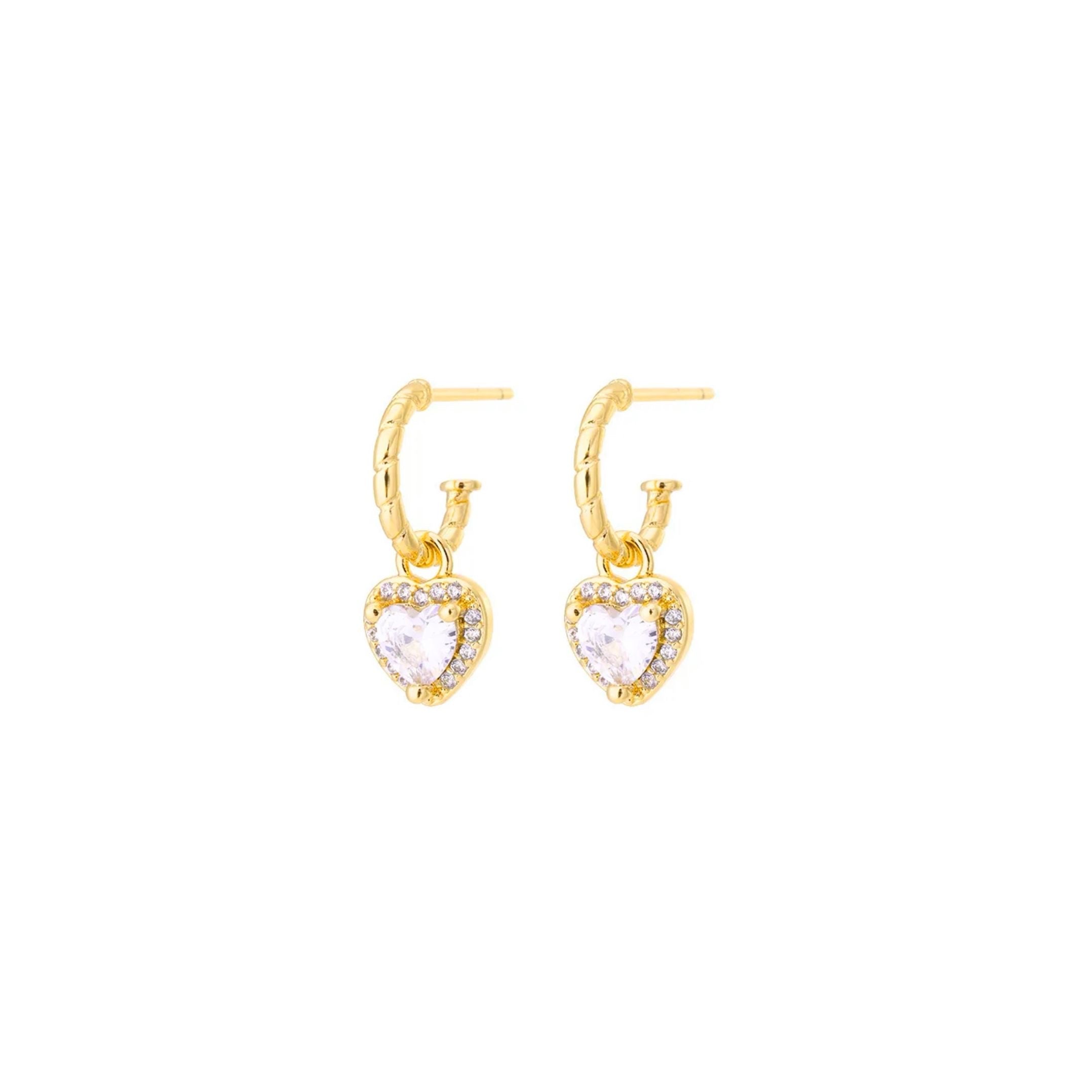 Diamond heart earrings