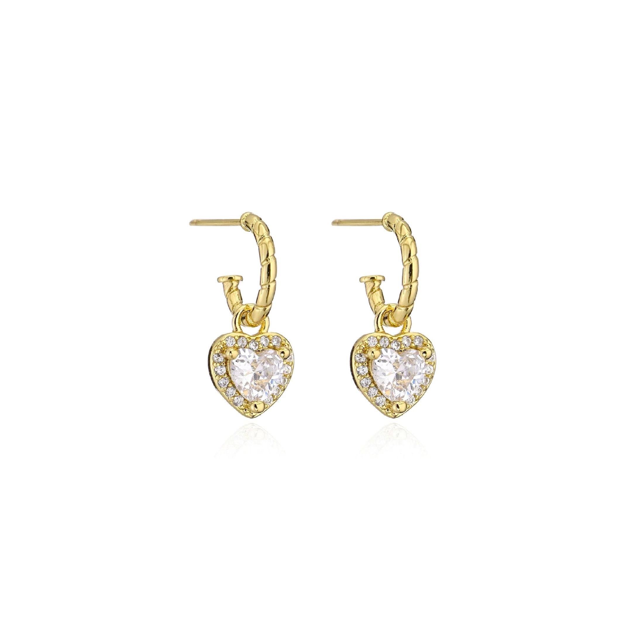 Diamond heart earrings