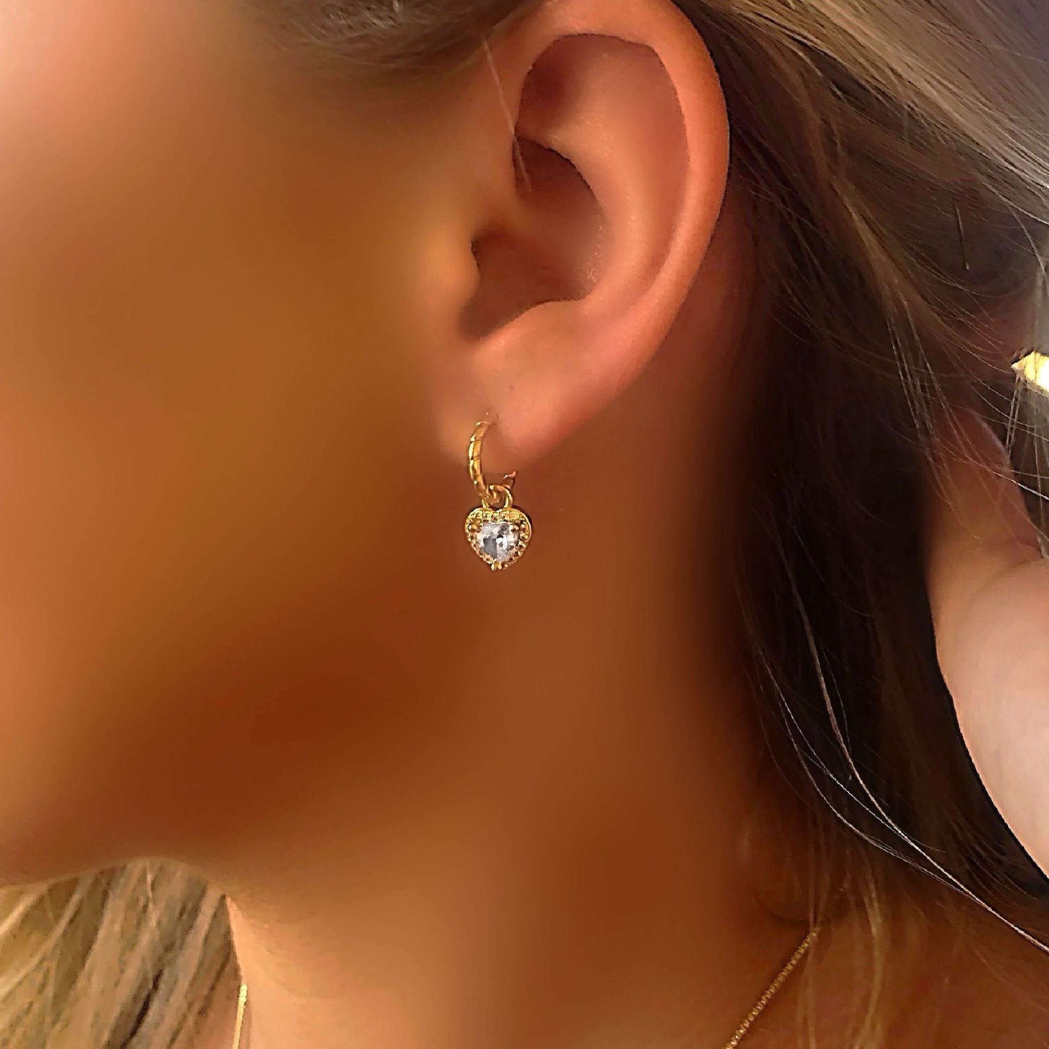 Diamond heart earrings 