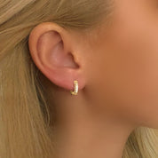 Crystal huggie hoop earrings