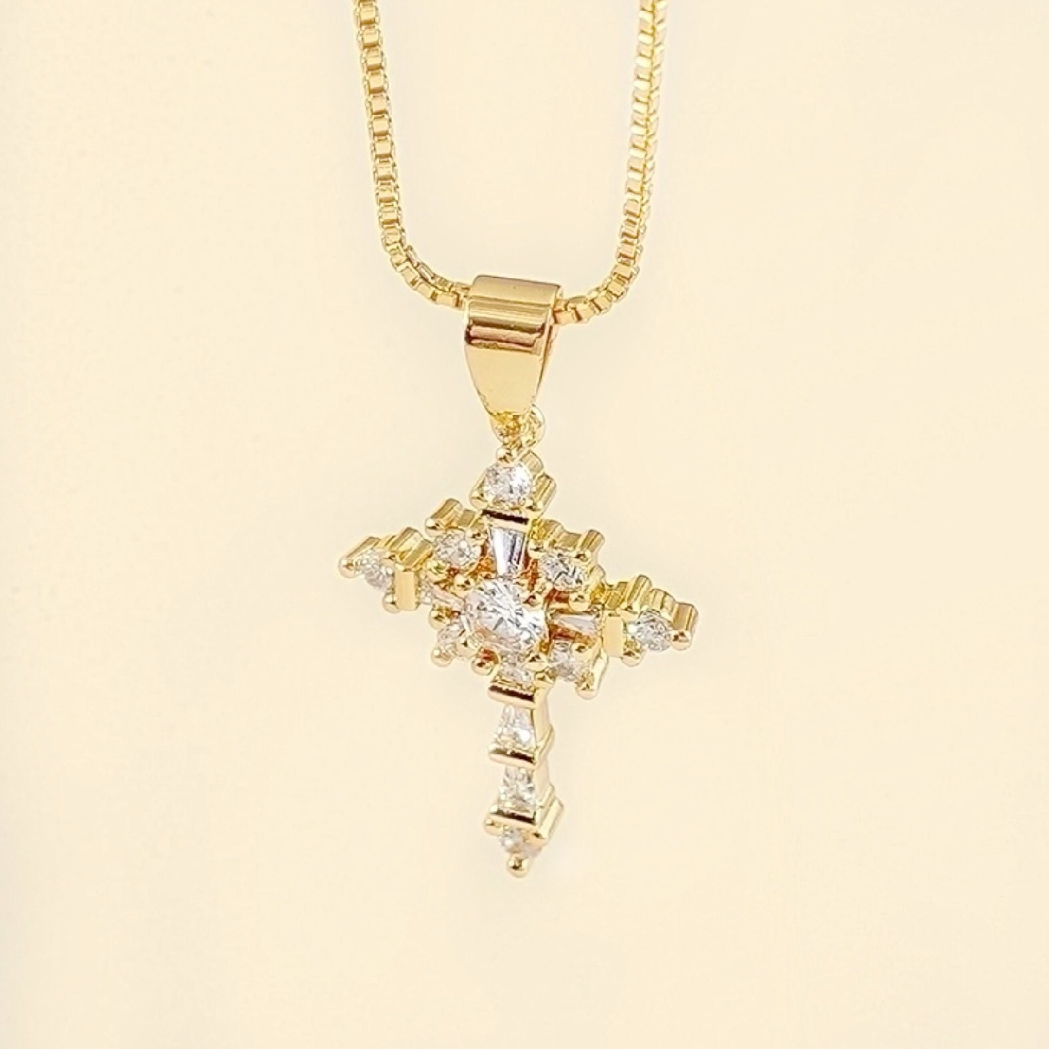 Gold cross necklace
