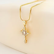 Gold cross necklace