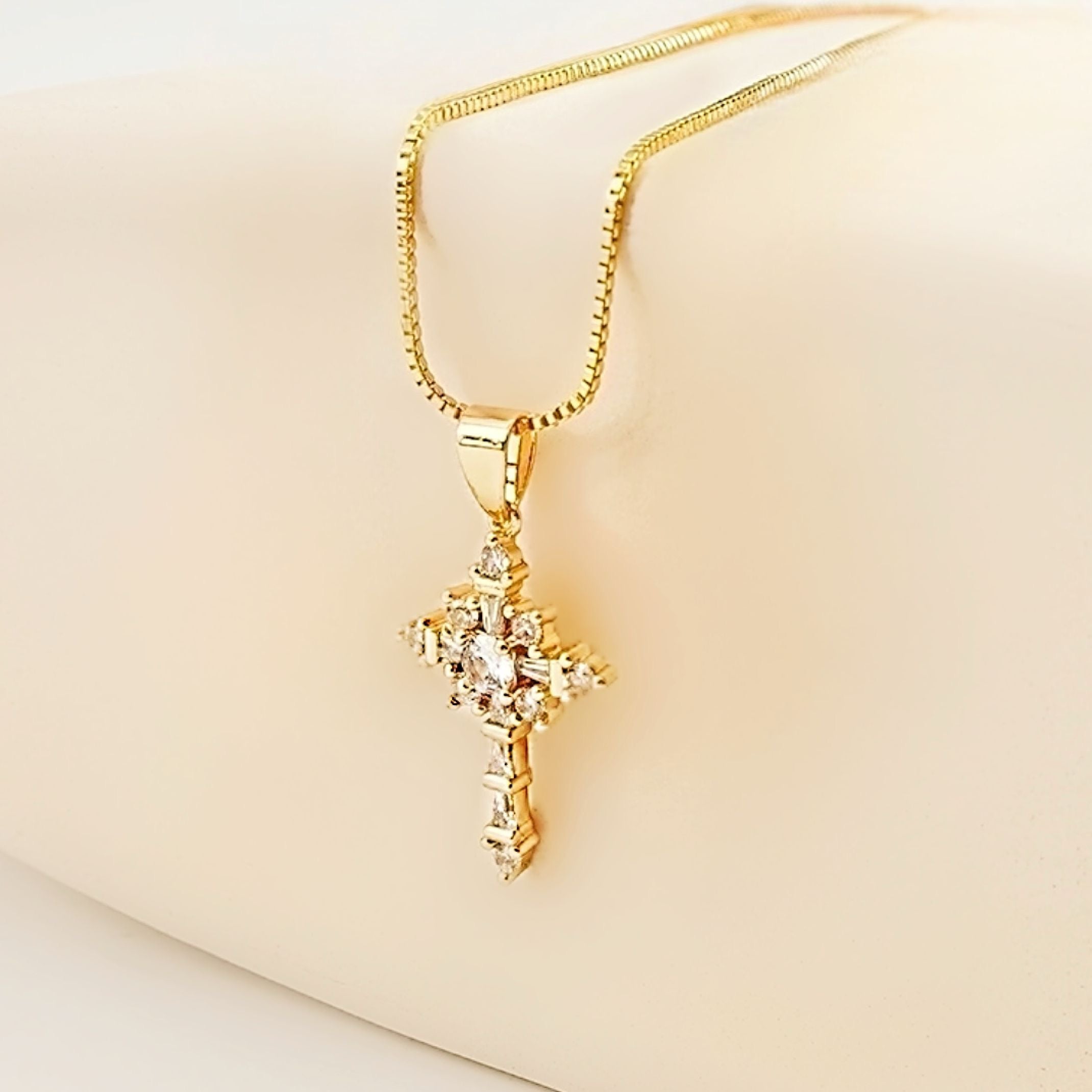 Gold cross necklace