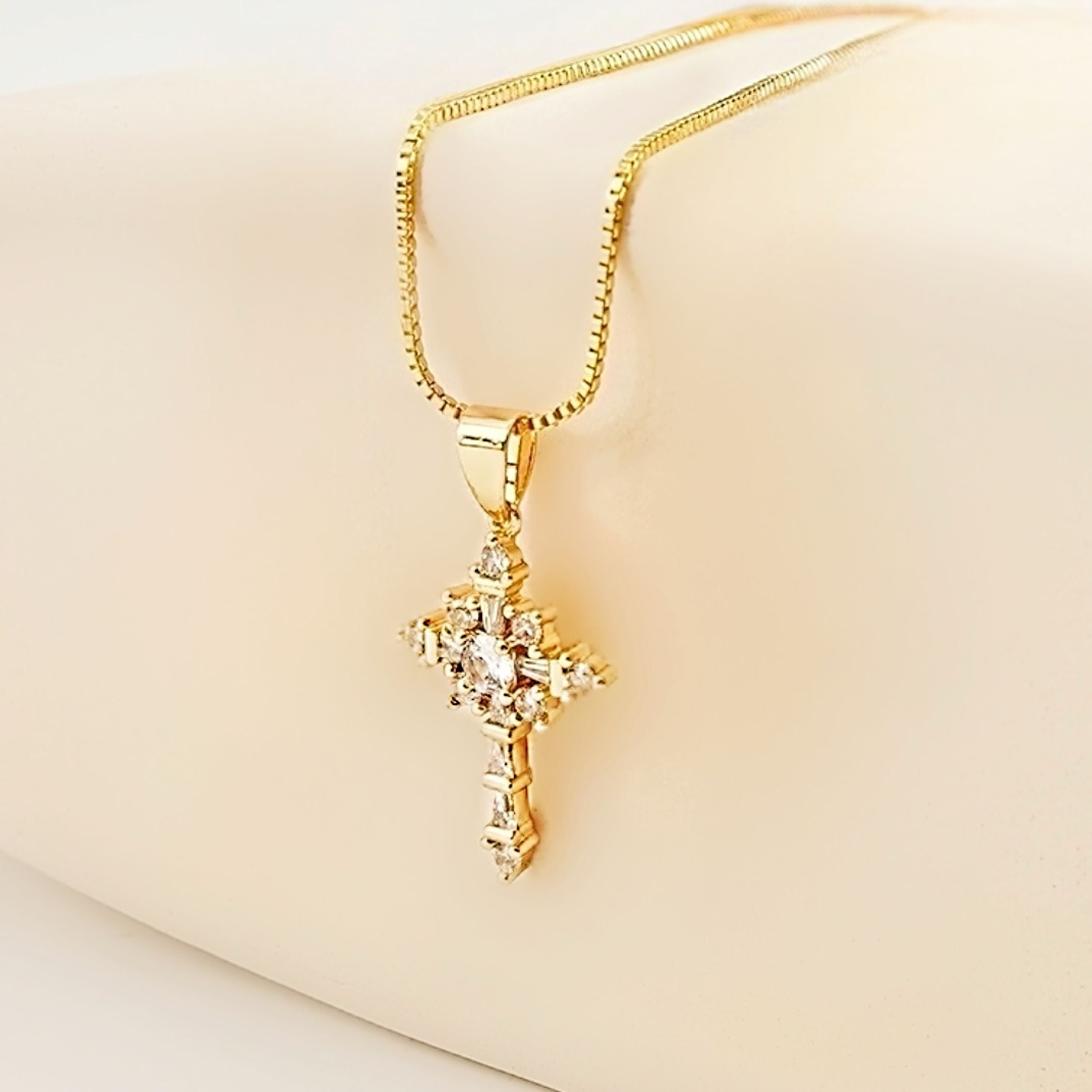Gold cross necklace 