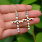 Pearl cross necklace