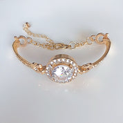 Gold rhinestone pendant bracelet