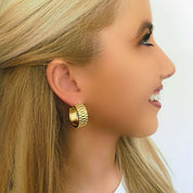 Gold watch strap earrings