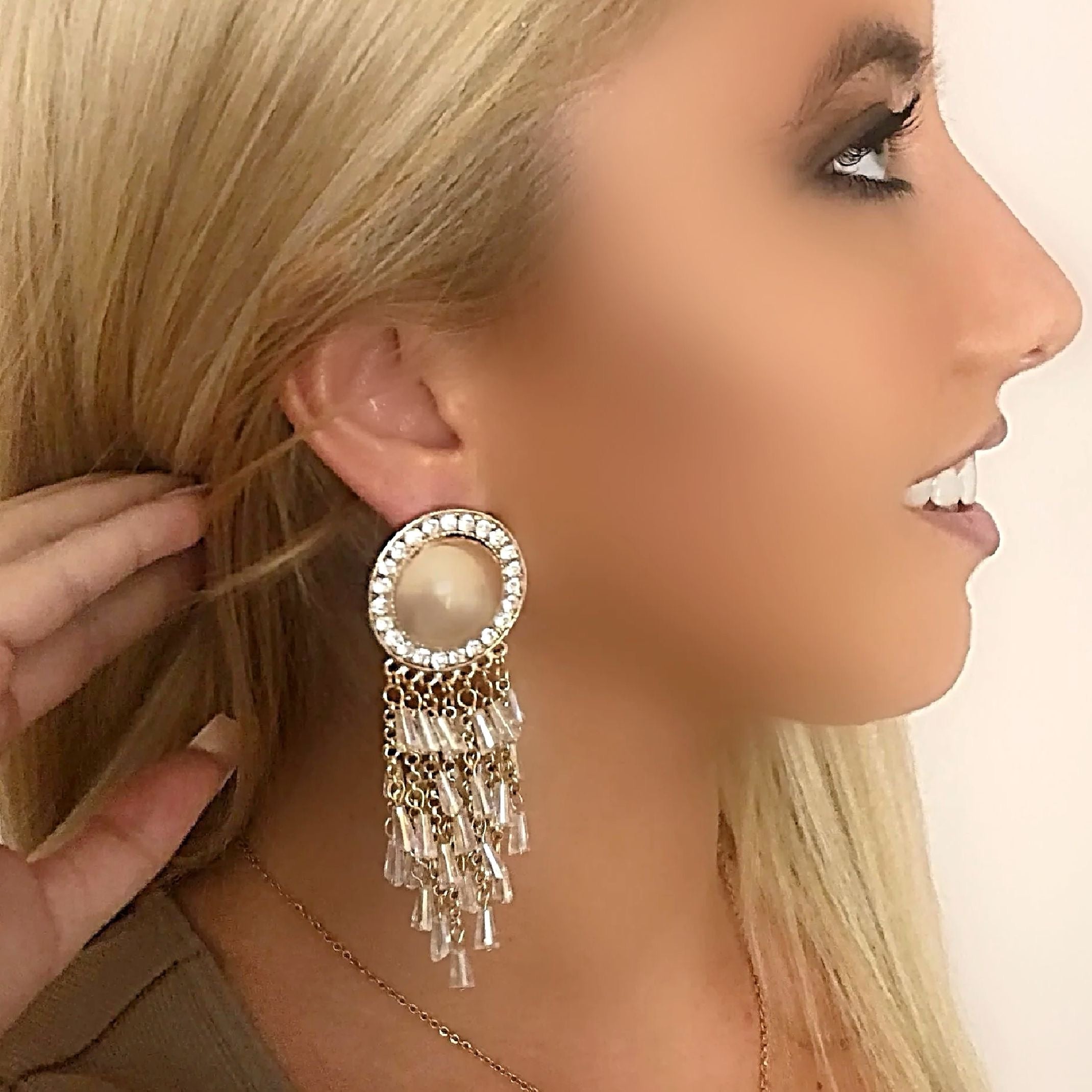 Diamanté Dangle Earrings