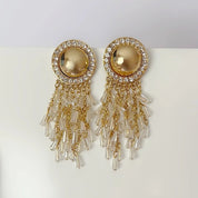 Diamanté dangle earrings