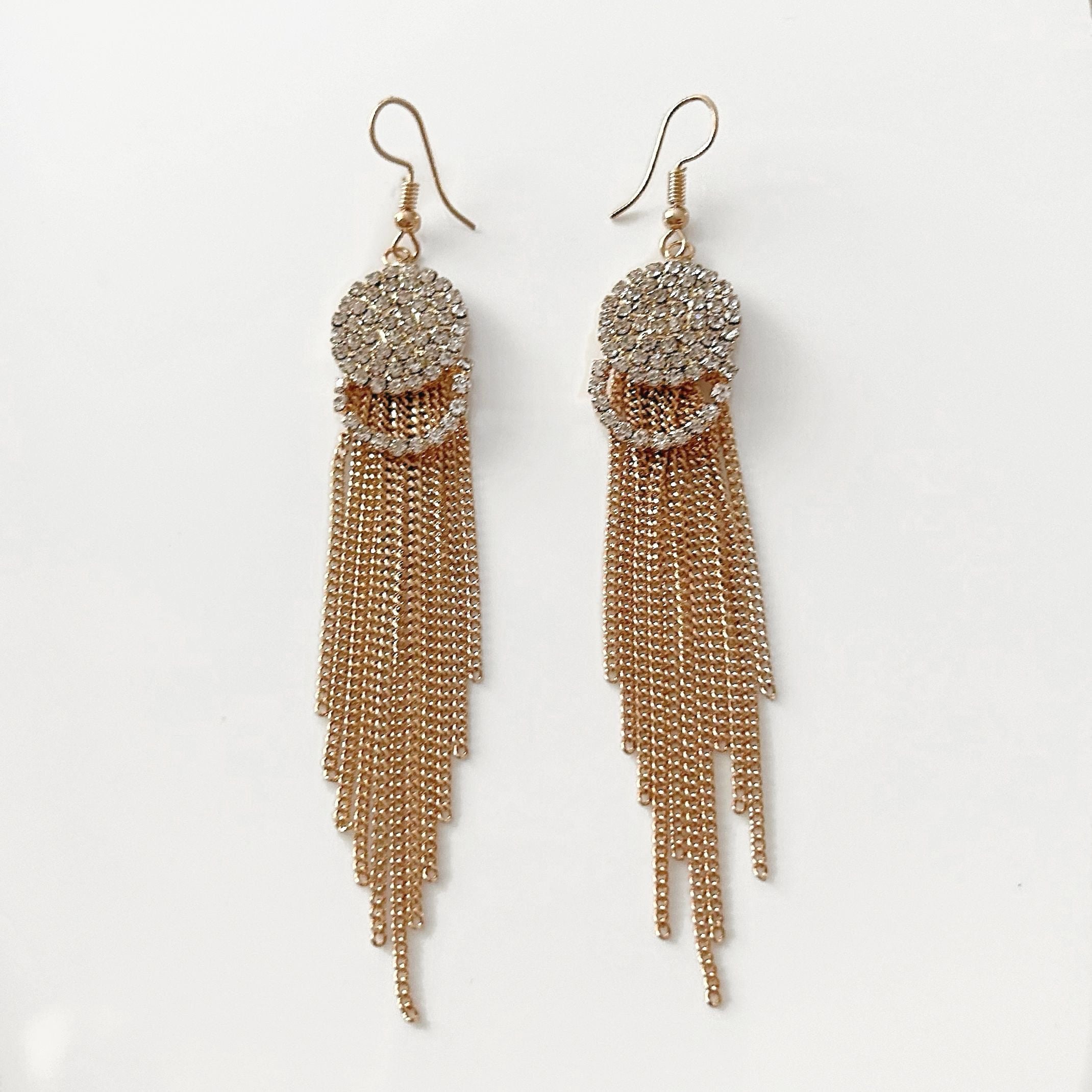 Embellished fringe earrings 