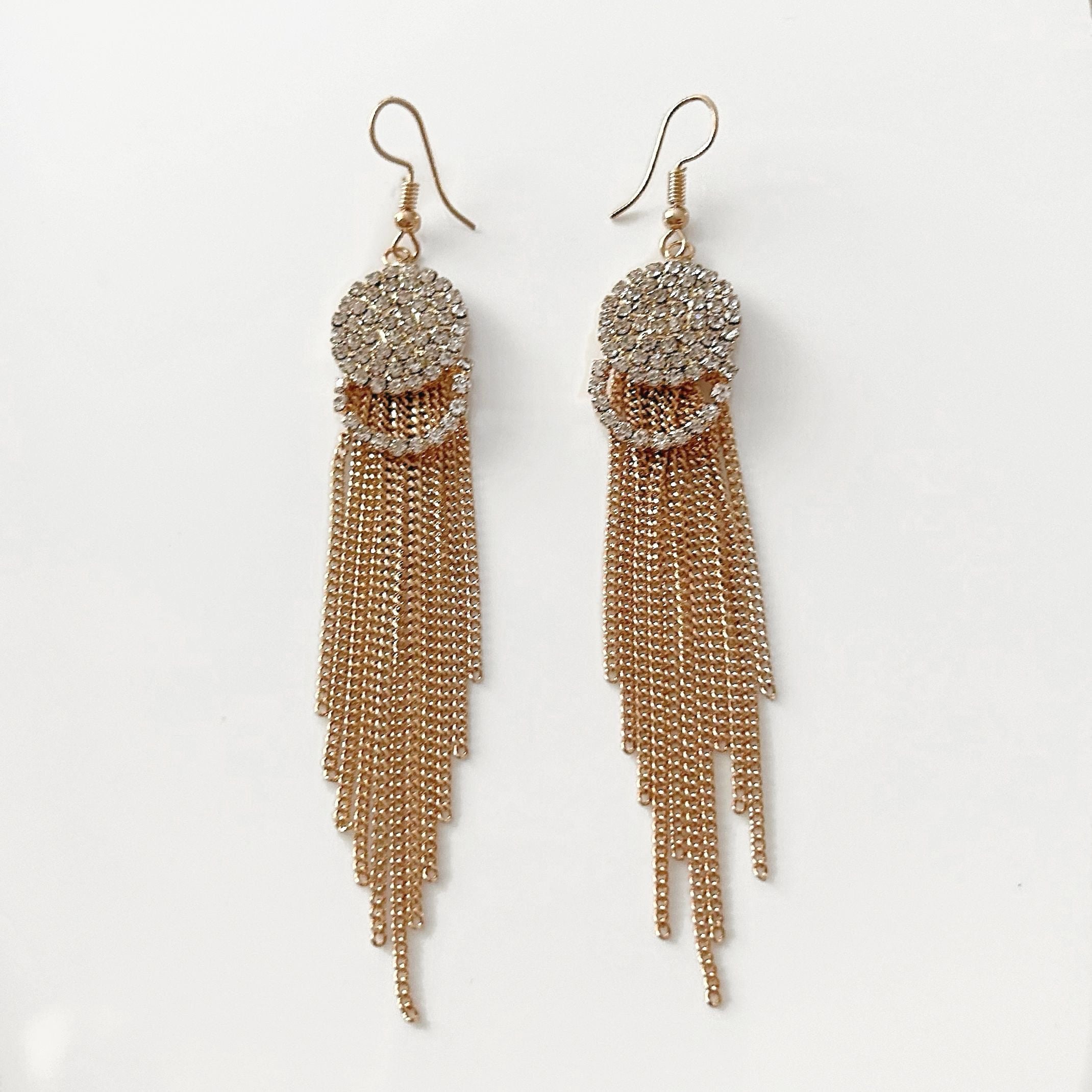 Embellished fringe earrings