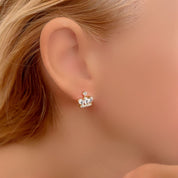 Diamond crown stud earrings