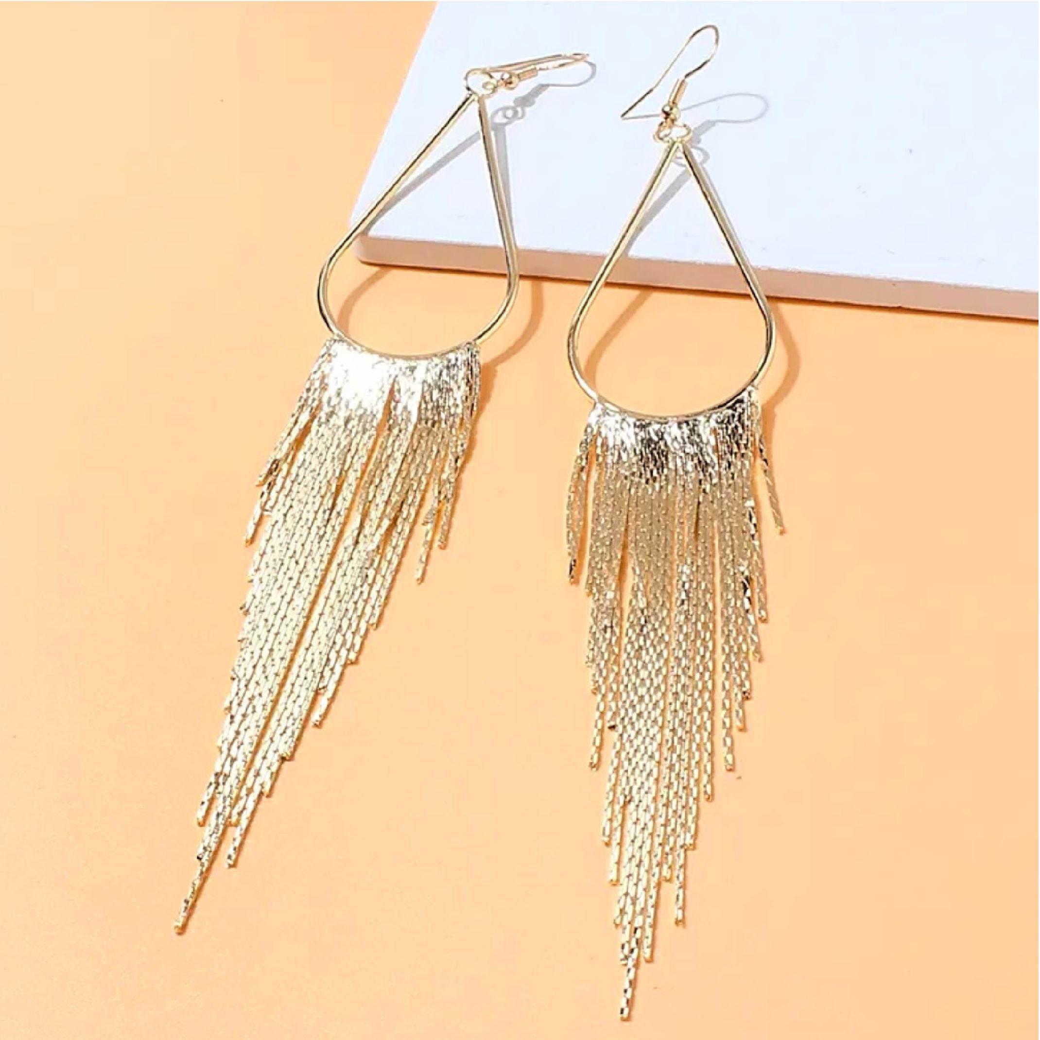 Gold fringe earrings 