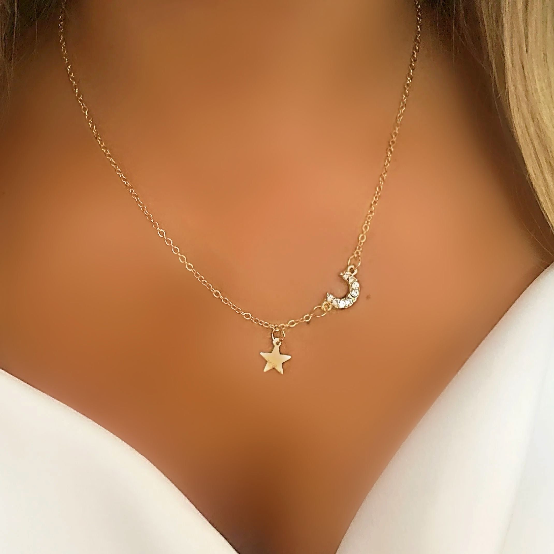 Moon and star necklace 