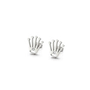 Silver crown stud earrings