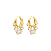 Diamond dangle huggie earrings 