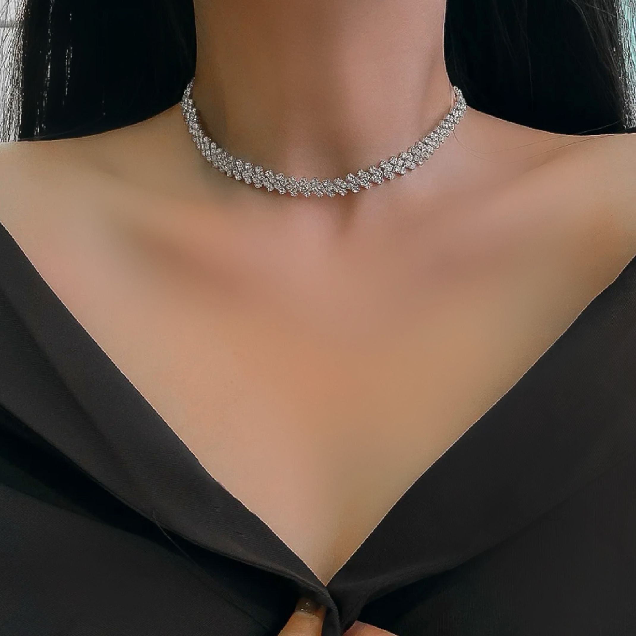 Diamond choker necklace