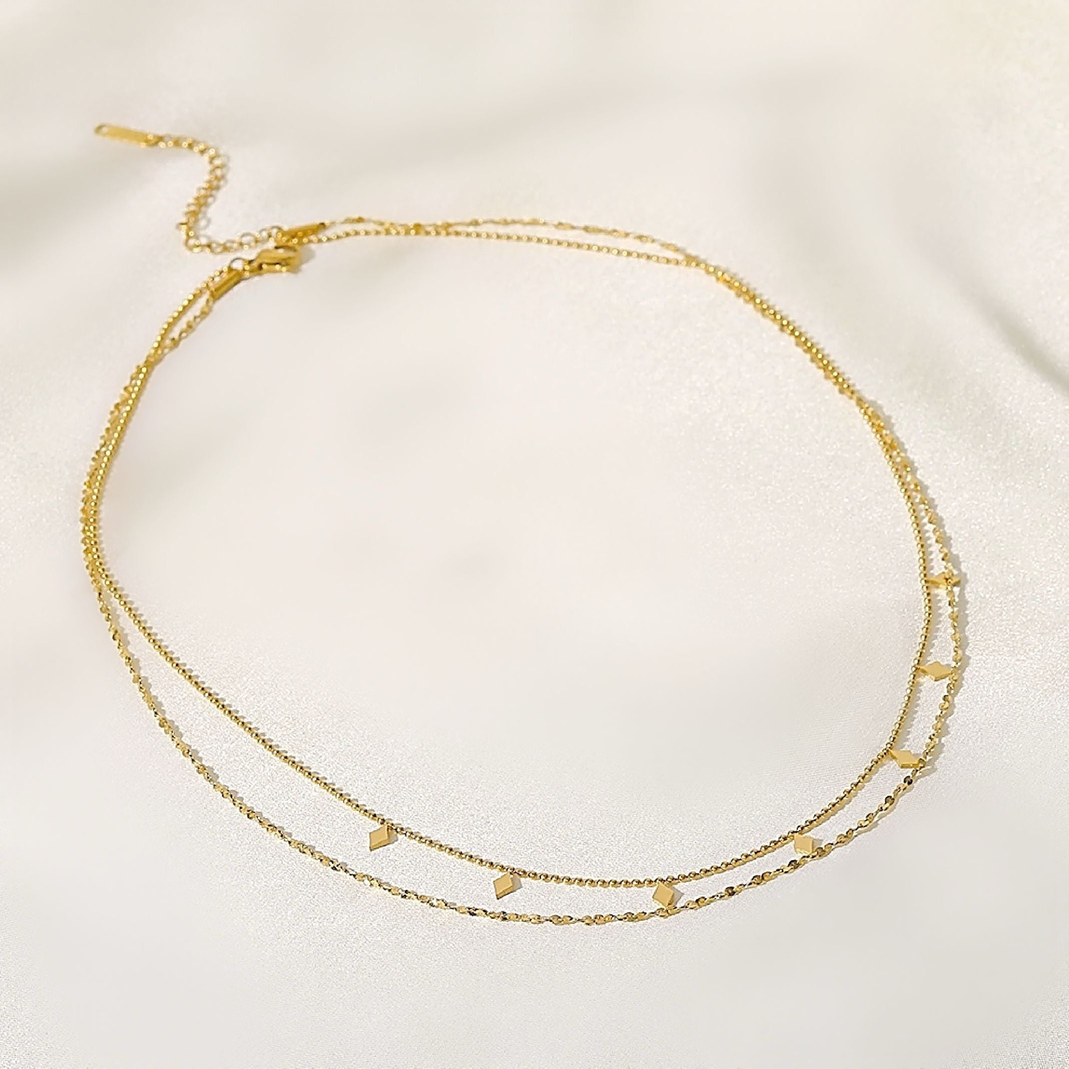 18k gold layered necklace