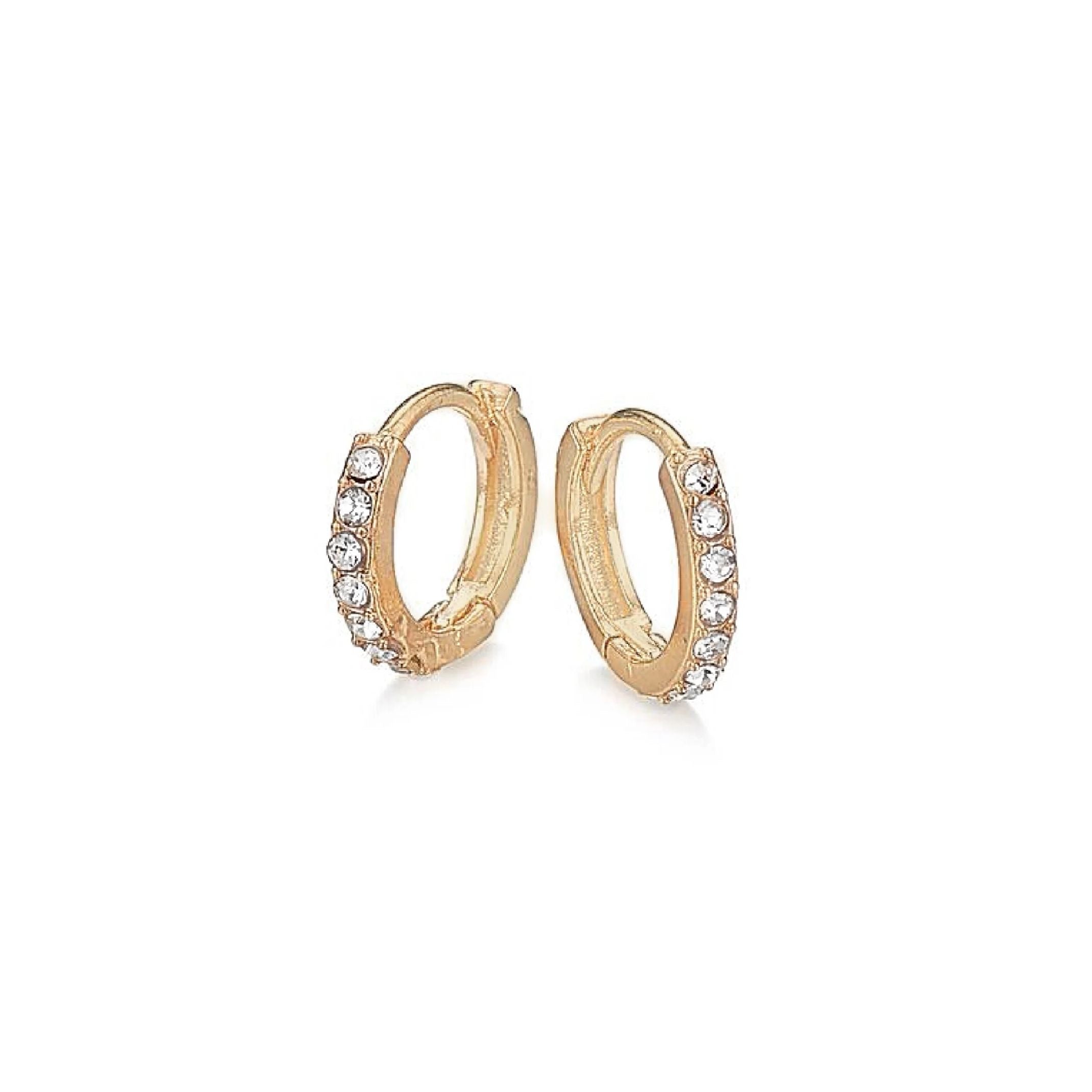 Gold Diamanté Huggie Earrings
