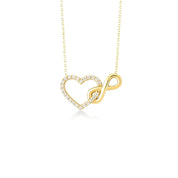 Gold infinity heart necklace