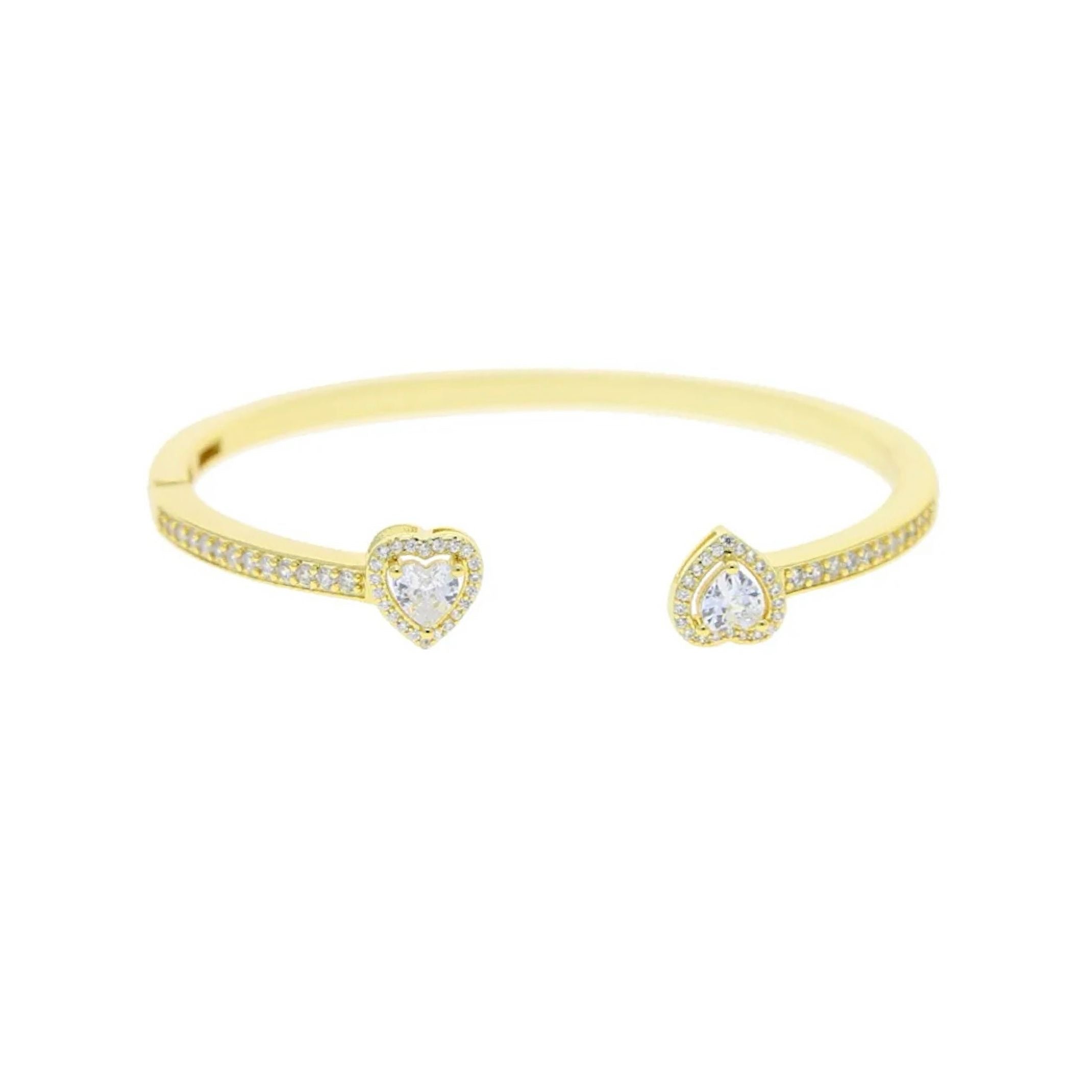 Gold heart bangle