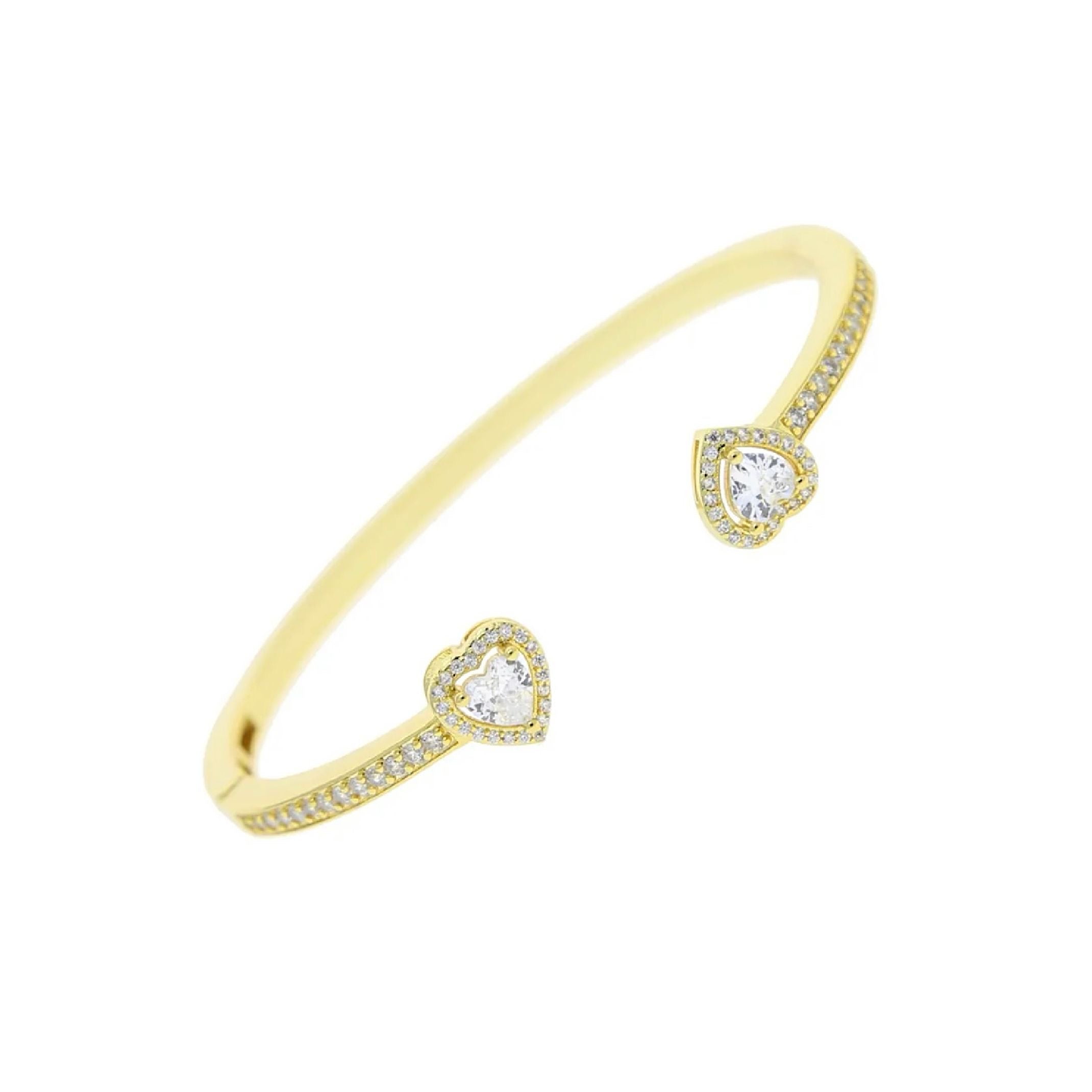 Gold heart bangle